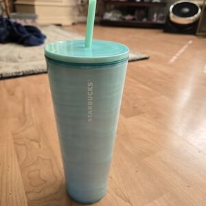 Starbucks Teal Tumbler with Straw